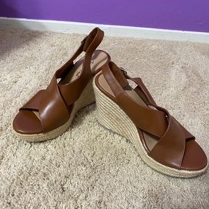 Woven Brown Wedges-American Eagle Co.